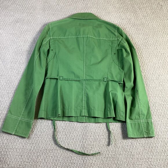 LOFT Green Lightweight Cotton Jacket with Tie Waist Size Medium - Picture 2 of 7